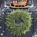 26'' Lush Christmas Cedar Wreath for Front Door, Porch, Window- Artificial Cedar Leaves Greenery Outdoor Christmas Wreath for Home, Farmhouse Wall Decor- Spring, Summer, Fall, Christmas Decor