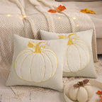 LUOYEHK Halloween Pillow Covers 18x18 Set of 2 Fall Pumpkin Decorative Throw Pillow Covers Thanksgiving Farmhouse Corduroy Cushion Covers for Couch Sofa Bed