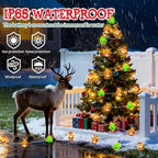 pozzolanas Christmas Fairy Lights, LED Christmas Tree Santa Claus Snowman Moose Lights Decoration, Waterproof Battery Powered Indoor Outdoor Decoration String Lights - 1Pack
