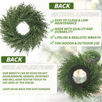 26 inch Norfolk Pine Wreath, Realistic Christmas Wreath for Front Door,Artificial Real Touch Green Wreath Greenery for Door Wall Windows Mantle Outdoor Christmas Decoration