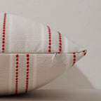 Hckot Christmas Pillow Covers 18x18 Set of 2 Red Striped Throw Pillow Covers Linen Decorative Pillows Square Cushion Covers for Sofa Couch Bed Living Room Xmas Winter Decorations(Red)