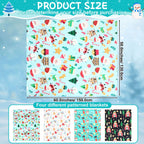 Buryeah 4 Pcs 40 x 50 Inch Christmas Throw Blanket Warm Soft Santa Claus Christmas Tree Gingerbread Plush Blanket Flannel Fleece Throw for Xmas Couch Chair Bedroom Picnic Home Decoration