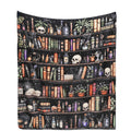 Nqhsionv Halloween Blanket Book Lovers Goth Skull Bookshelf Throw Blanket Gifts for Bookworm,Reader,Reading,Bookclub,Booknerd,Librarian,Bookish,Book Accessories Halloween Decor- 60”X50”