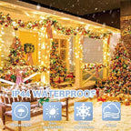 LAMPHOME 33ft Christmas Decorative Mini Lights, 100 LED Transparent Wire Fairy Starry String Lights Plug in, 11 Lighting Modes, for Indoor Outdoor Xmas Tree Wedding Party Decoration (Warm White)