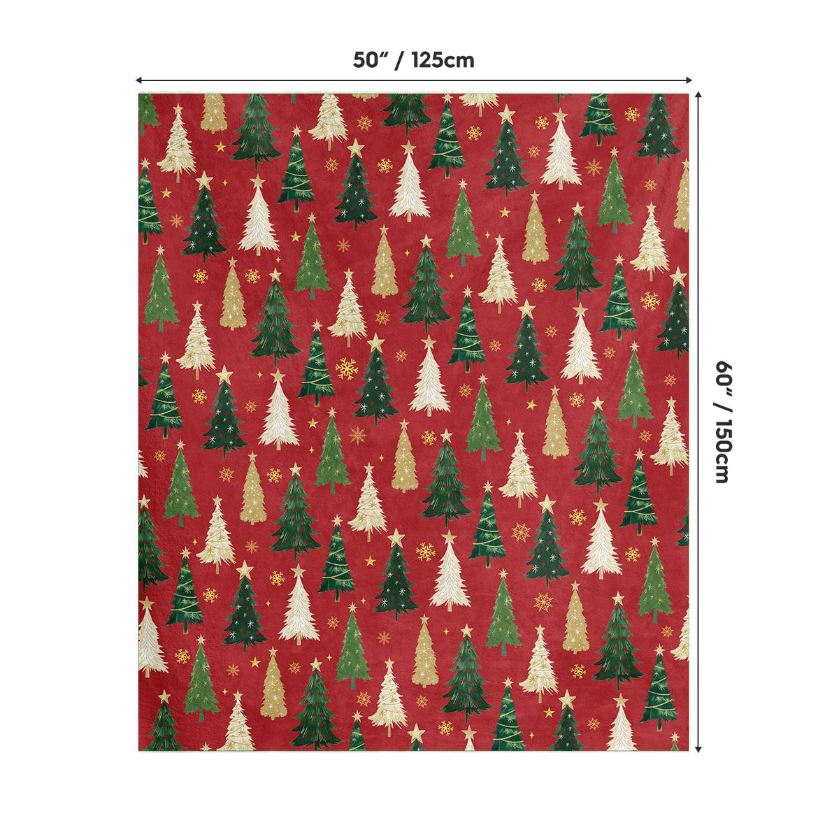 Horaldaily Christmas Flannel Blanket Throw, Christmas Red Tree Soft Fuzzy Plush Cozy Fleece Blankets for Couch Sofa Bed Lounging, Ideal Gifts for Kids Adults Wife Self, 50x60