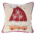Christmas Tapestry Throw Pillow Cover 16x16 Inch - Festive Woven Jacquard Santa Claus Cushion Case - Red TC Backing, Piped Edges, Hidden Zipper - Decorative Holiday Home Decor for Sofa/Couch