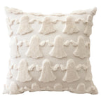 OTOSTAR Set of 1 Ghost Pillow Cover Halloween Throw Pillow Covers for Sofa Couch Bed Living Room Soft Plush Short Wool Velvet Farmhouse Pillowcase for Thanksgiving Cream Beige 24x24 Inch