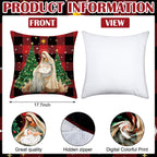 FuWeave 6 Pcs Christmas Pillow Covers 18 x 18 Inch Decorative Lime Green Red Xmas Pillow Cushion Case Pillowcase Square Christmas Pillow Covers for Home Sofa Couch Decorations (Nativity Scene)