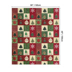 Horaldaily Christmas Flannel Blanket Throw, Red Green Checkered Tree Snow Ornaments Soft Fuzzy Plush Cozy Fleece Blankets for Couch Sofa Bed Lounging, Ideal Gifts for Kids Adults Wife Self, 50x60