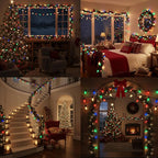 25FT C9 Christmas Lights Outdoor,Vintage Christmas Lights with 26 C9 Multicolor Shatterproof Plastic Bulbs,Connectable Multicolor LED String Light for Xmas Tree Roofline Indoor Outdoor Decor