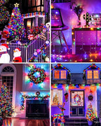 Total 250FT 760 LED String Lights Indoor Outdoor Clear Wire, 2 Packs 380 LED Christmas Lights for Bedroom, Timer & Memory, Plug in Fairy Lights for Tree Outside Xmas Holiday Decorations, Multicolor