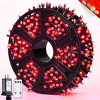 JMEXSUSS 400 LED Red Christmas Lights, 132ft Red String Lights Plug in with Remote, 8 Modes Christmas String Light Outdoor Indoor for Tree Garden Yard Porch House Decorations