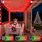 750LED Christmas Lights Outdoor Use, 240ft 12 Modes Red LED String Lights with Timer Dimmable, Waterproof Christmas Tree Lights for Xmas Patio Yard Fence Balcony Garden Party Decor Red