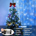 500 LED Christmas Lights Outdoor, 164ft Christmas String Lights for Bedroom 8 Modes Waterproof Plug in Twinkle Fairy Light for Indoor Outside Bedroom Home Party Decoration, Blue&White