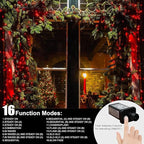 LAMPHOME 33ft Christmas Decorative Mini Lights, 100 LED Transparent Wire Fairy Starry String Lights Plug in, 11 Lighting Modes, for Indoor Outdoor Xmas Tree Wedding Party Decoration (red)