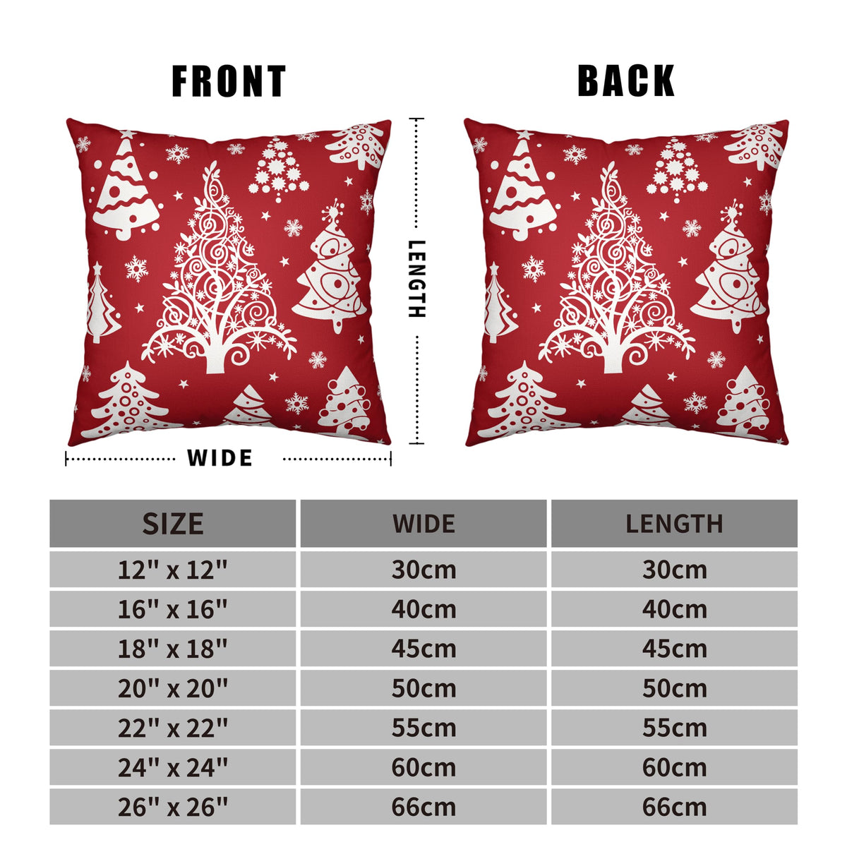 Kwlegh Red Christmas Pillow Covers 18x18 Winter Xmas Tree with Snowflakes Decorative Pillow Covers Set of 2 Holiday Cushion Case for Christmas Decorations Living Room Outdoor