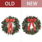 Christmas Wreath Front Door Wreath - 24 Inch Outdoor Christmas Wreath Large Winter Wreath Holiday Xmas Christmas Decoration DiliComing
