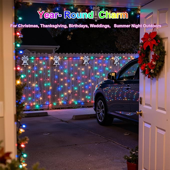 750LED Christmas Lights Outdoor Use, 240ft 12 Modes Multicolor LED String Lights with Timer Dimmable, Waterproof Christmas Tree Lights for Xmas Patio Yard Fence Balcony Garden Decor Multicolor