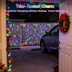 750LED Christmas Lights Outdoor Use, 240ft 12 Modes Multicolor LED String Lights with Timer Dimmable, Waterproof Christmas Tree Lights for Xmas Patio Yard Fence Balcony Garden Decor Multicolor