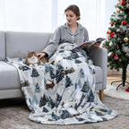 VigorSpring Christmas Throw Blanket - 60x80 inches, Holiday Christmas Tree Reindeer Snowflakes Fleece Blanket Winter Soft Blanket for Couch Sofa Bed Lounging, Ideal Gifts for Kids Adults Wife Self