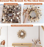Fall Wreath for Front Door 24 Inch Fall Door Wreaths, Large Autumn Wreath with Berry Pinecones and Raffia, Grapevine Decor for Door Wall Window Home and Halloween Christmas Thanksgiving Decoration