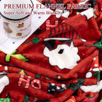 Christmas Throw Blanket, Santa Claus Christmas Tree Printed Fleece Blanket, Soft, Plush, Warm Winter Cabin Bed Throw, 50x60