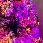 WATERGLIDE 50 LED Outdoor Halloween Lights, 16 FT Mini String Light with 8 Modes, Waterproof Battery Operated Tree Lights for Indoor Outdoor Patio Garden Party Wedding Decoration, Orange & Purple