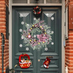 Pink Christmas Wreath 20 Inch Christmas Door Decorations Wreath Set of 2 with Christmas Balls, Pine Cones, Golden Twigs, Pine Needles and Silver Berries,Perfect for Front Door, Indoor Outdoor Use