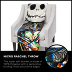 Northwest Nightmare Before Christmas Micro Raschel Throw Blanket, Ultra Soft Throw, 46 x 60 Inches, Dark Creep