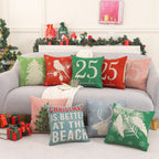 TRENDIN December 25 Christmas Pillow Cover 18x18, Winter Decorative Pillow Cover for Couch Bed Sofa Living Room, Holiday Throw Cushion Cover, Farmhouse Christmas Decorations Indoor Green PL1171TR