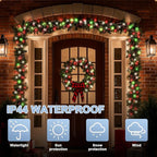 LAMPHOME 66ft Christmas Decorative Mini Lights, 200 LED Transparent Wire Fairy Starry String Lights Plug in, 16 Lighting Modes for Outdoor Xmas Tree Wedding Party Decoration (Red Green White)