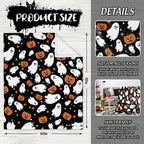 JarThenaAMCS Halloween Fuzzy Flannel Blanket Boo Ghost Pumpkin Throw Blanket Black Soft Blankets for Farmhouse Home Sofa Chair Bed Couch, 60 x 70 Inch