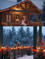 25FT Red and White LED Christmas Lights,LED Christmas Lights with 26 C9 Red White Shatterproof Plastic Bulbs,Connectable Red White String Light for Tree Roofline Indoor Outdoor Decor
