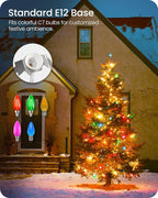Christmas Village Lights, Decoration String Lights 18Ft with 10 C7 LED Bulbs, Warm White, with Socket and Switch, for Christmas Snow House, Pumpkin Crafts, Holiday Decoration W01VL05