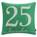 TRENDIN December 25 Christmas Pillow Cover 18x18, Winter Decorative Pillow Cover for Couch Bed Sofa Living Room, Holiday Throw Cushion Cover, Farmhouse Christmas Decorations Indoor Green PL1171TR