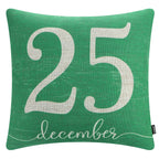 TRENDIN December 25 Christmas Pillow Cover 18x18, Winter Decorative Pillow Cover for Couch Bed Sofa Living Room, Holiday Throw Cushion Cover, Farmhouse Christmas Decorations Indoor Green PL1171TR