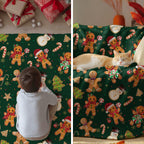 Horaldaily Christmas Flannel Blanket Throw, Green Gingerbread Man Christmas Bear Soft Fuzzy Plush Cozy Fleece Blankets for Couch Sofa Bed Decor, Ideal Gifts for Kids Adults, 50x60