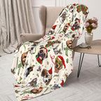 Cute Christmas Dog Head Fuzzy Throw Blanket for Women Men Girls Boys Soft Cozy Fleece Blanket for Bedroom Living Rooms Sofa Couch 50"x40"