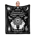 Solzien Ouija Board Blanket 50"x60", Goth Witchy Birthday Gifts for Women/Men, Gothic Skeleton Skull Ouija Board Decor, Halloween Christmas Decorations, Spooky Gifts, Halloween Gothic Throw Blanket