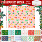 Windkream 12 Pcs Christmas Throw Blankets for Homeless with Ribbon Xmas Flannel Fleece Blankets Gingerbread Snowman Lightweight Soft Plush Couch Throw for Bedroom Winter (50 x 60 Inch)