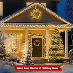 2Pack Connectable Total 132Ft 400 LED Christmas Lights with Timer, Green Wire Fairy Starry String Lights Plug in, 8 Modes and Memory, forIndoor Outdoor Xmas Tree Wedding Party Decoration,Warm White