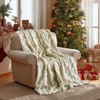 Horaldaily Christmas Blanket Throw, Beige Christmas Tree Soft Fuzzy Plush Faux Fur Cozy Blankets for Couch Sofa Bed Lounging, Ideal Gifts for Kids Adults Wife Self, 50x60