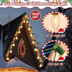 50 FT C9 LED Christmas Lights Outdoor With Clips, Large Bulb String Lights, Warm White Roofline Lights for House and Garden Xmas Decoration