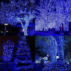 LAMPHOME 66ft Christmas Decorative Mini Lights, 200 LED Transparent Wire Fairy Starry String Lights Plug in, 16 Lighting Modes for Indoor Outdoor Xmas Tree Wedding Party Decoration (White +Blue)
