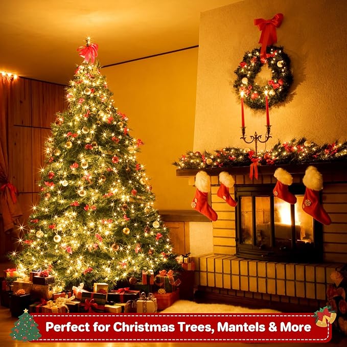 66FT 200 LED Christmas Light, Twinkle Xmas Lights with 8 Modes and Timer, Outdoor Waterproof Christmas Tree Lights for Room Bedroom Wedding Party Holiday Decorations, Warm White