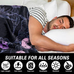 Halloween Goth Skull Throw Blanket 50x60 Inch Gothic Skeleton Blankets Soft Lightweight Cozy Plush Blanket for Halloween Decor Gifts
