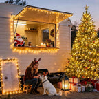 JMEXSUSS 168FT 600 LED Christmas Lights Outdoor Waterproof 8 Modes Warm White Christmas Tree Lights Plug in String Fairy Lights for Outside Indoor for Bedroom Wedding Party Holiday Xmas Decorations