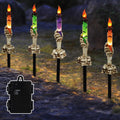 LJLNION Halloween Decorations, 5 Pack Tabletop Candle Lights with Skeleton Ghost Hand, Waterproof Lighted Yard Stakes, Battery Operated for Light Up Halloween Indoor/Outdoor Garden Decor