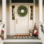 26" Norfolk Pine Wreath for Front Door, Artificial Christmas Wreaths Faux Green Fake Pine Needles Wreath for Front Door Wall Windows Indoor Outdoor Christmas Decor