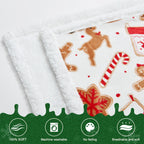NORD ECO Christmas Throw Blanket, Christmas Decorations Gifts for Women, Sherpa Flannel Fleece Winter Holiday Blanket, Fluffy Cozy Soft Christams Throws for Couch Sofa Bed, Gingerbread, 50" X 60"